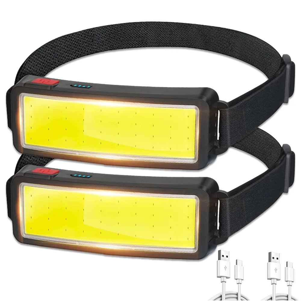 Outdoor Power Head - 強力な COB ヘッドランプ内蔵バッテリー Type-c 充電式ヘッド懐中電灯アウトドアキャンプ釣り防水ヘッドライト