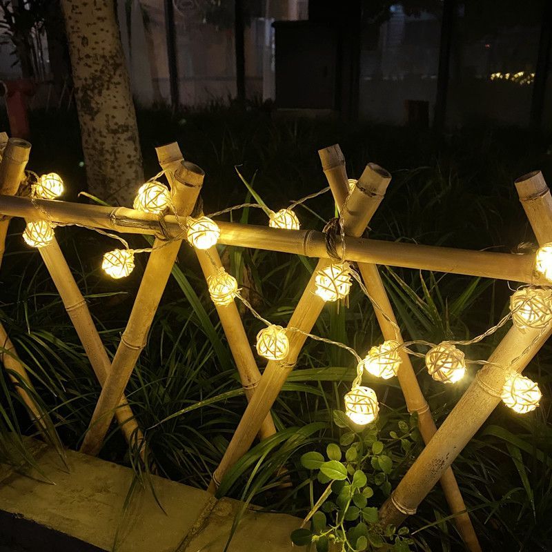 Outdoor Power For Gazebo - ソーラーグローブストリングライト 屋外用 20LED 5m ラタンボールランプ 8モード