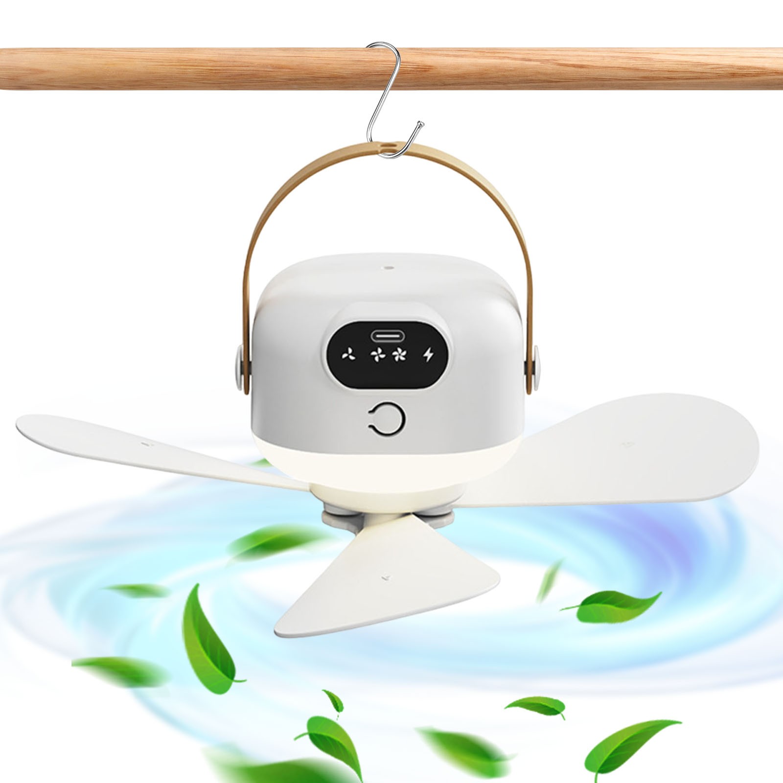 Outdoor Power For Gazebo - 屋外キャンプ用扇風機、3段階速度調整、タイマー付き、バッテリー駆動、LEDライト付き、充電式、屋外キャノピー、ポーチ、ガゼボ、ビーチに最適