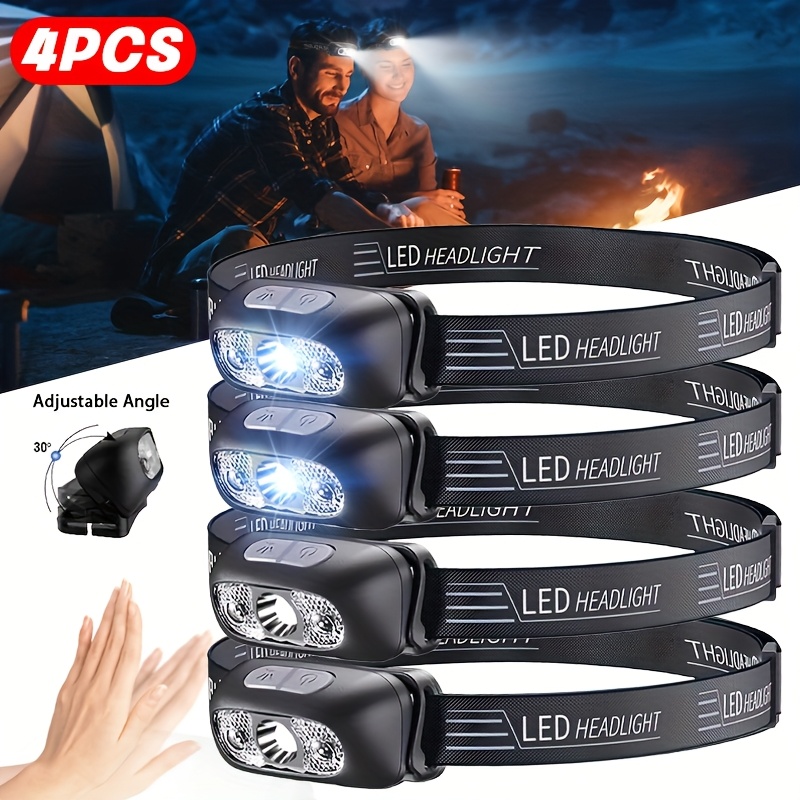 Outdoor Power Head - 強力なセンサー搭載調整可能LEDヘッド懐中電灯USB充電式COBヘッドランプミニキャンプ釣りアウトドア緊急用ヘッドランプ