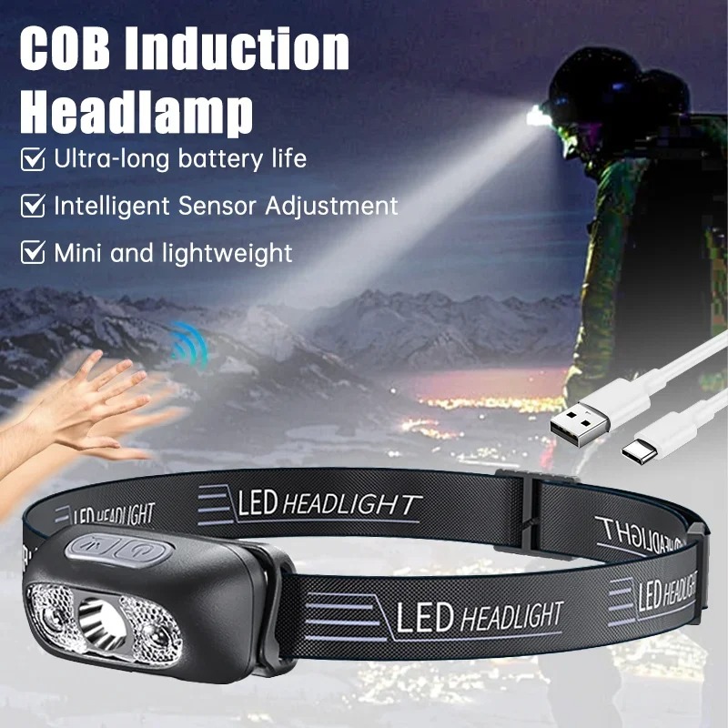 強力なセンサー付き調整可能LEDヘッド懐中電灯USB充電式C - Outdoor Power Head のレビューと価格