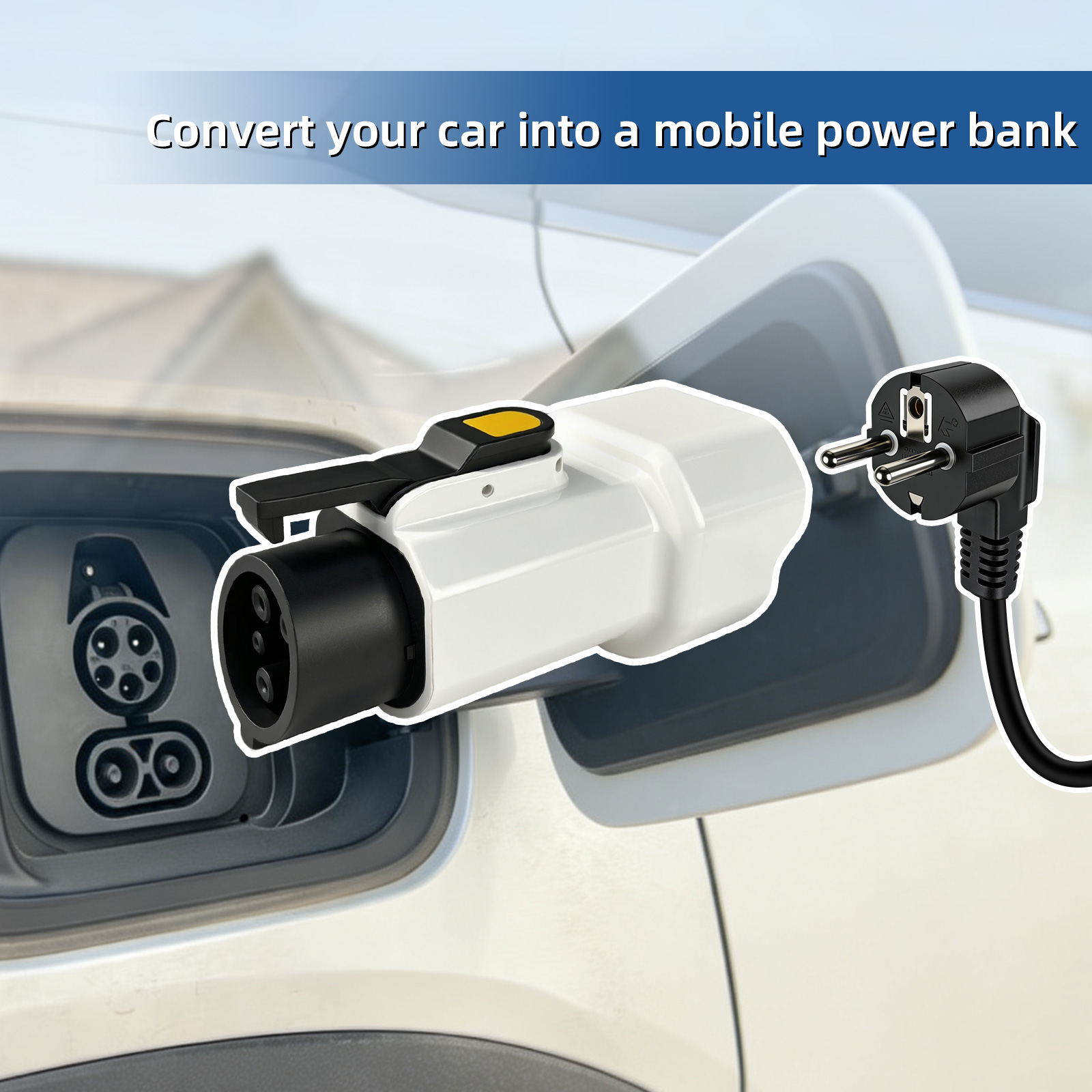 EVqiaoyi Type1 V2L放電アダプター、EUソケ - Outdoor Power Plug のレビューと価格