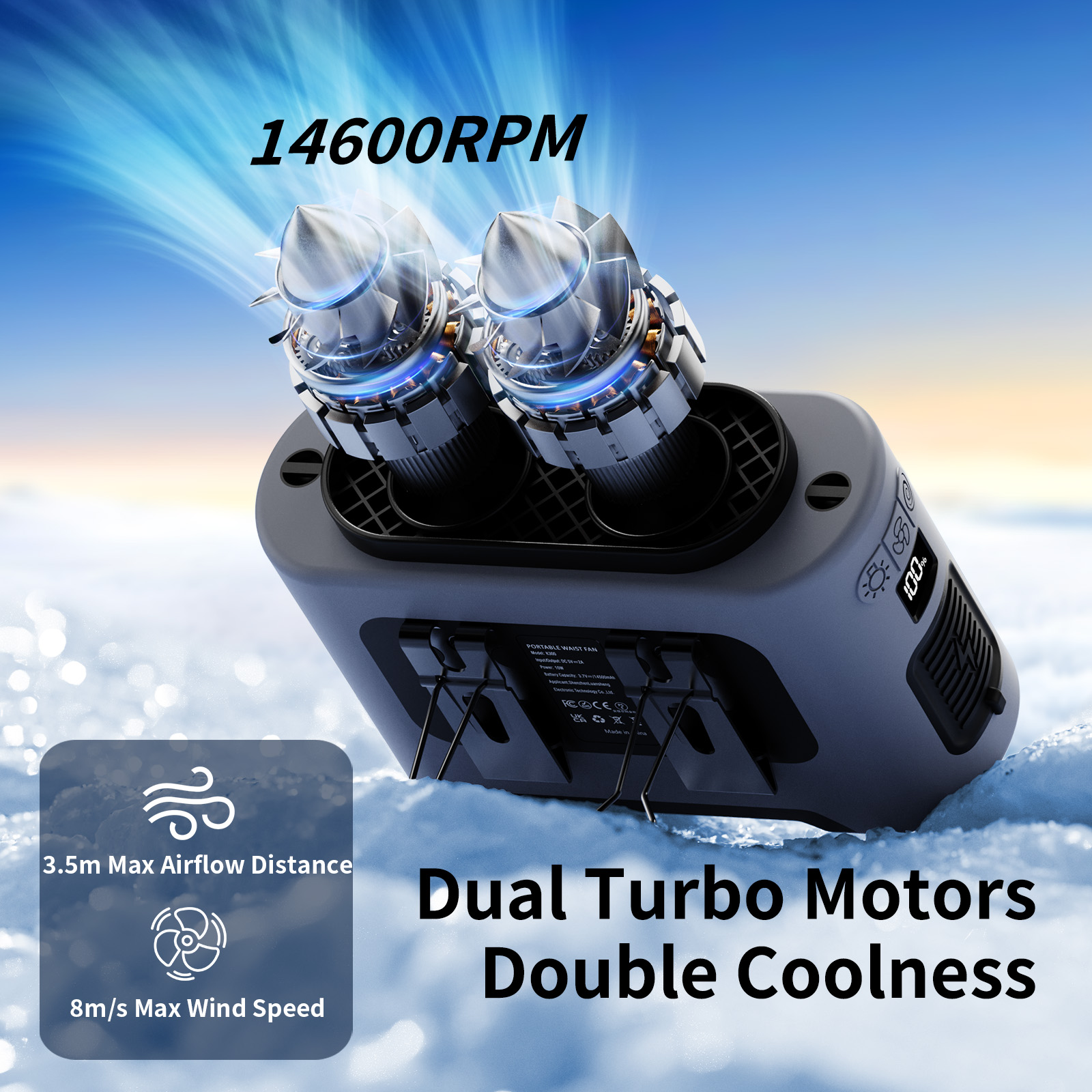 Socool 14500mAh 腰掛けファン 腰掛扇風機 ベ - Outdoor Power Hub のレビューと価格