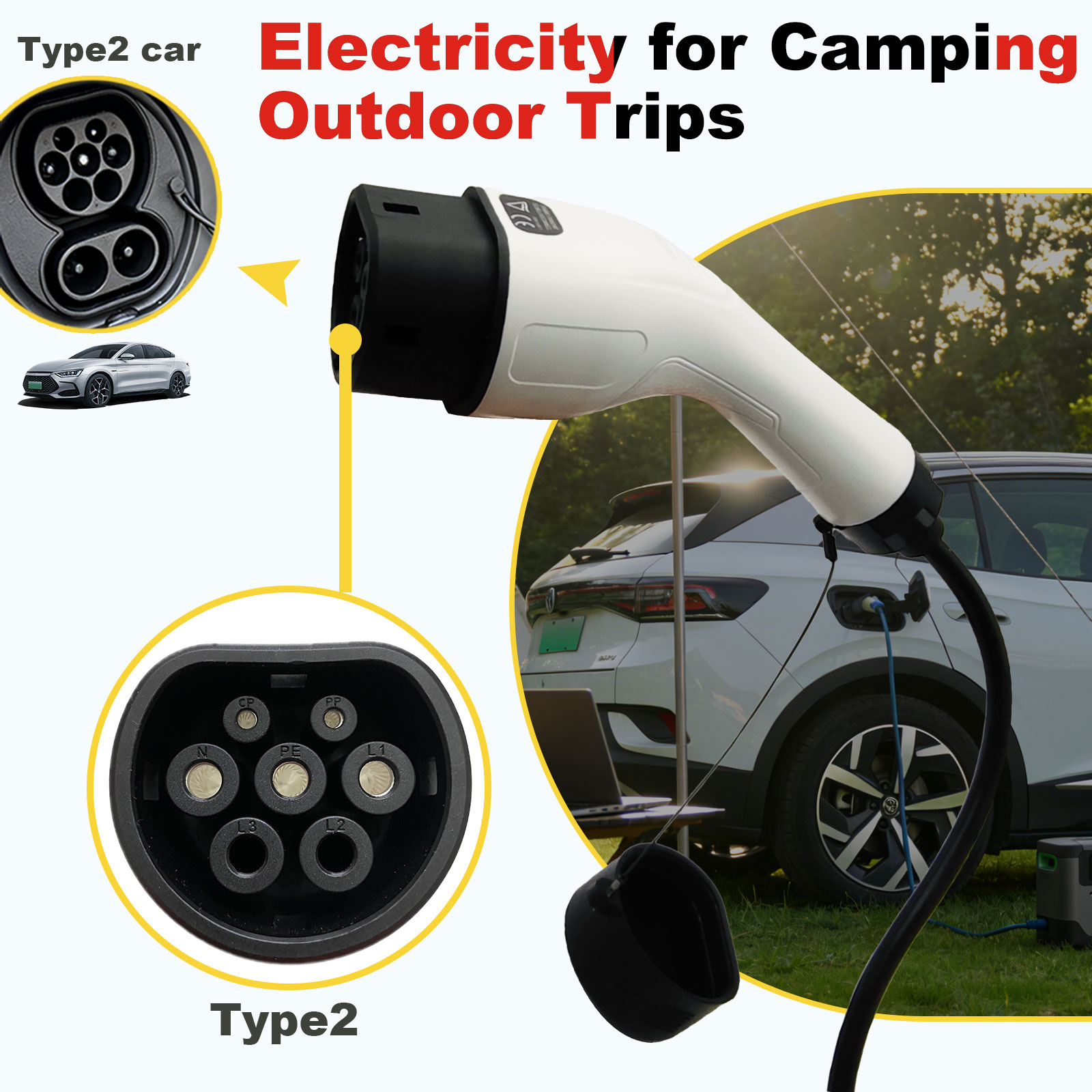 タイプ2 V2L放電アダプター 16A ブラジルソケット E - Outdoor Power Rack のレビューと価格