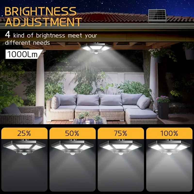 180個のLEDを搭載したソーラーペンダントライト。モーショ - Outdoor Power For Gazebo のレビューと価格