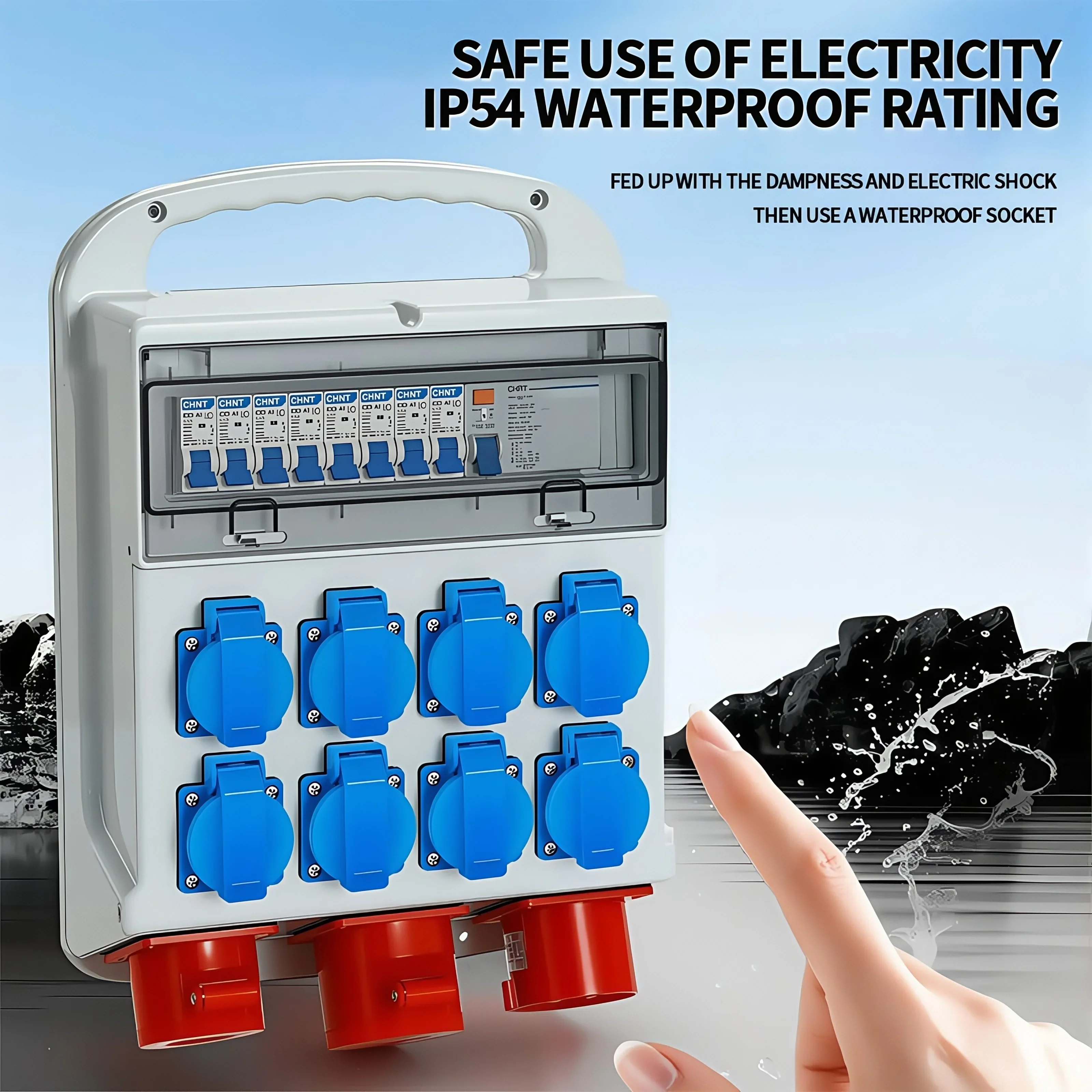 IP54 16A 防水工業用パネルソケット電力壁コンセント  - Outdoor Power Rack のレビューと価格