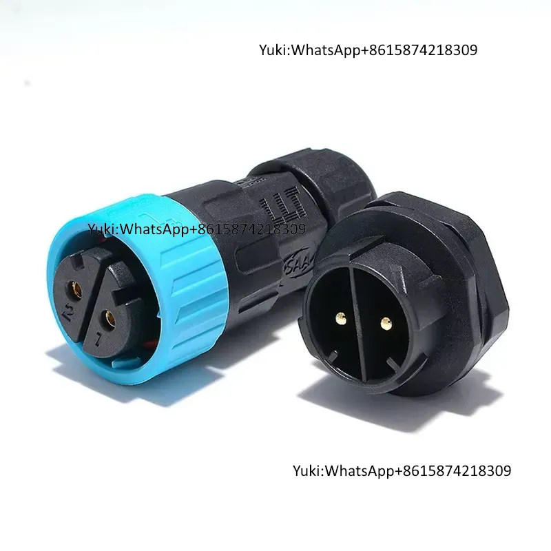 IP68防水LLT M16 2ピンコネクタ オスプラグ メス - Outdoor Power Plug のレビューと価格