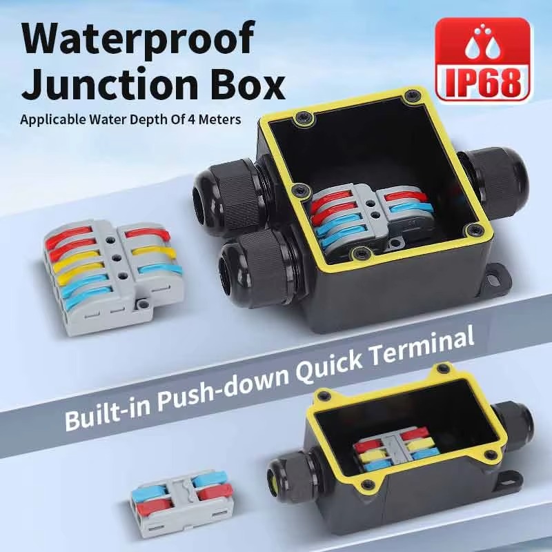 防水ジャンクションボックス IP68 2ウェイプラグライン  - Outdoor Power Plug のレビューと価格