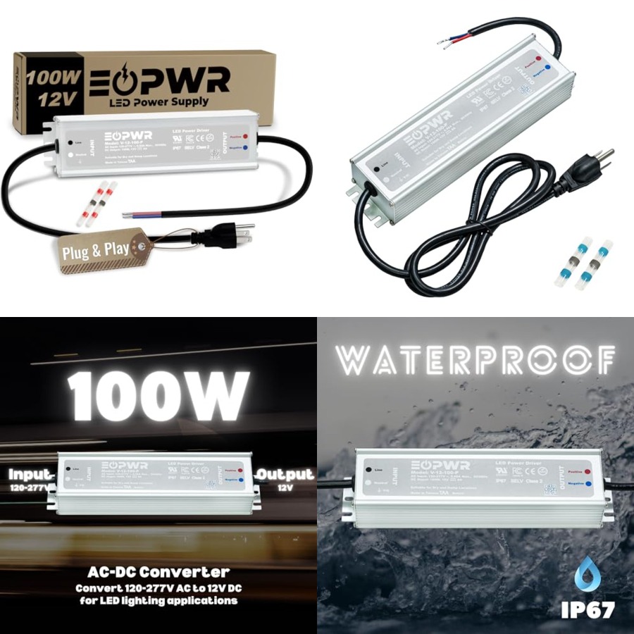 LED ドライバー防水 IP67 電源 AC120-277V - Outdoor Power Plug のレビューと価格