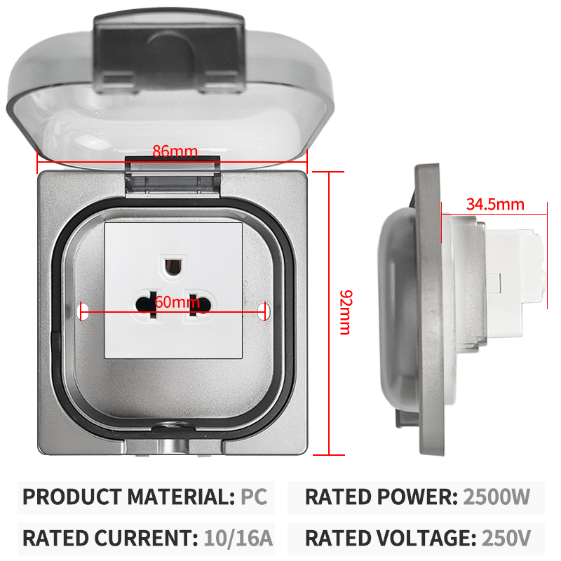 IP65防水屋外コンセント、16A高出力壁プレート、250V - Outdoor Power Hub のレビューと価格