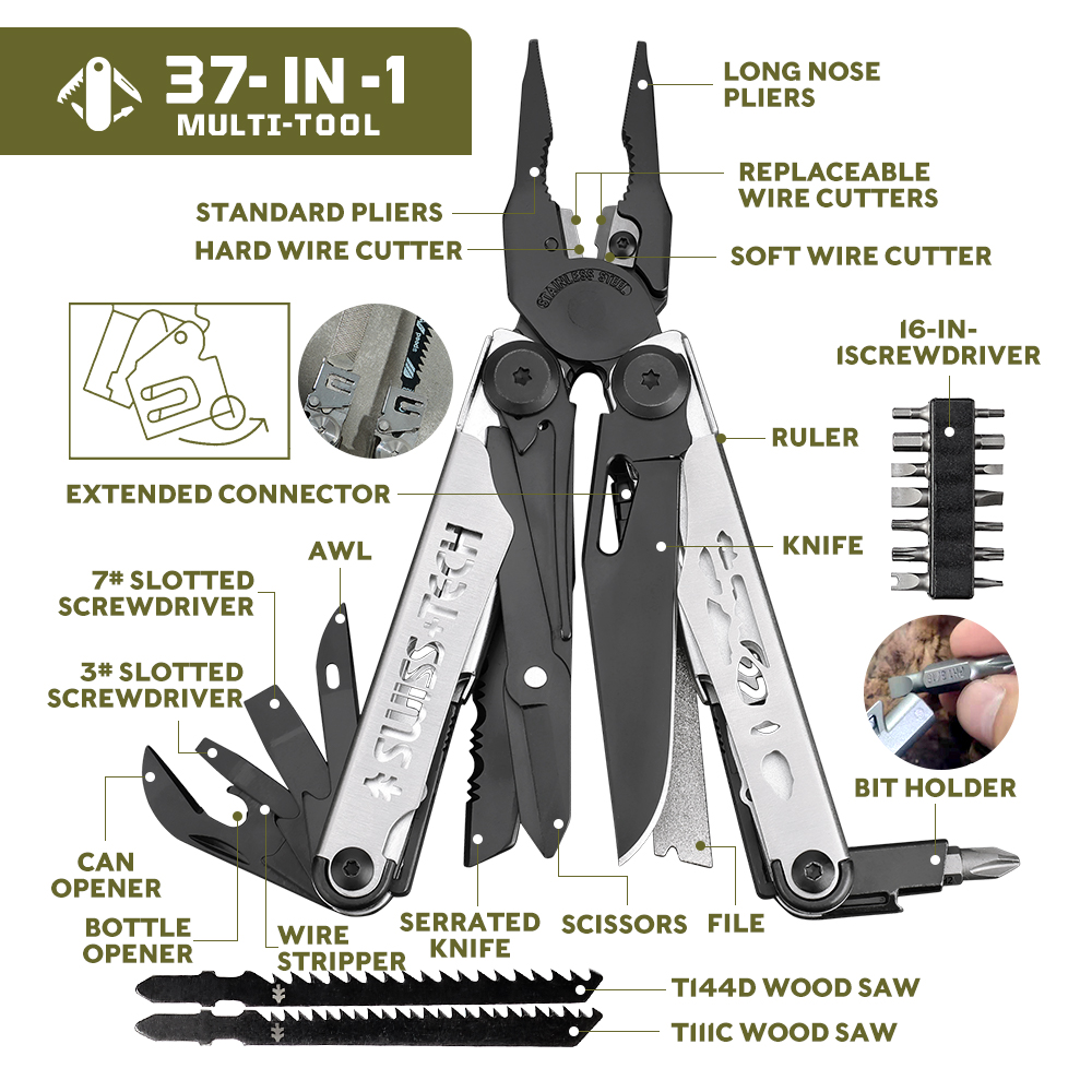 SWISS TECH 多機能折りたたみペンチ 37 in 1 - Outdoor Power Tool Storage のレビューと価格