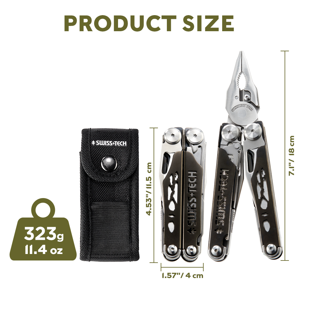 SWISS TECH 多機能折りたたみペンチ 37 in 1 - Outdoor Power Tool Storage のレビューと価格