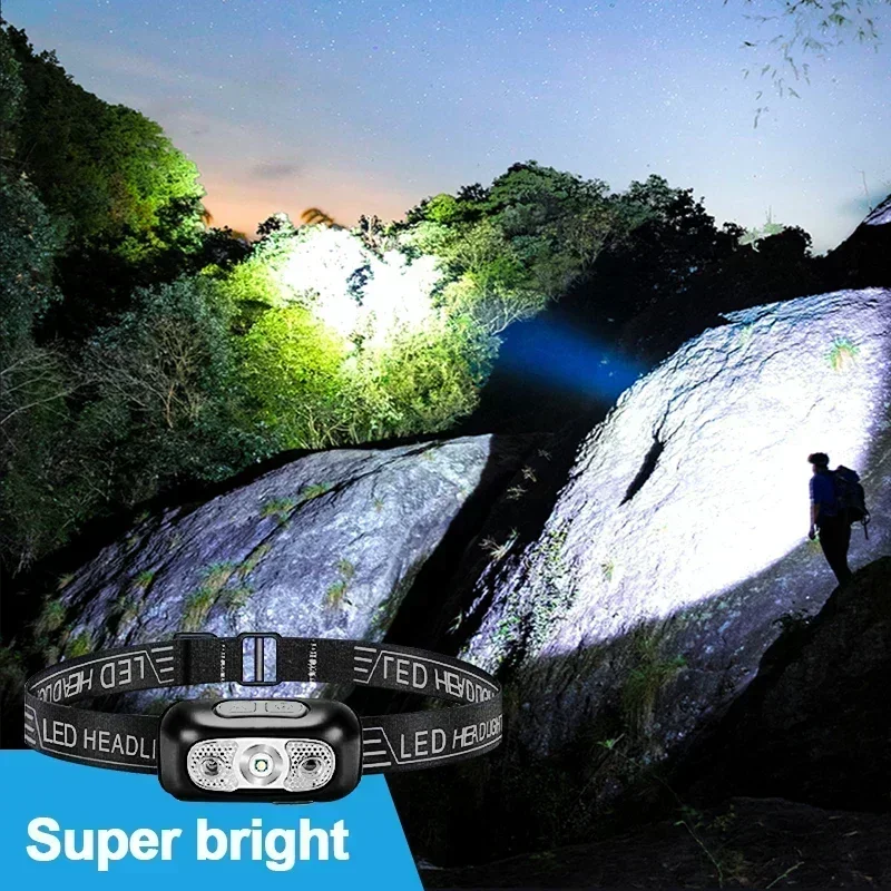 強力なセンサー搭載調整可能LEDヘッド懐中電灯USB充電式C - Outdoor Power Head のレビューと価格